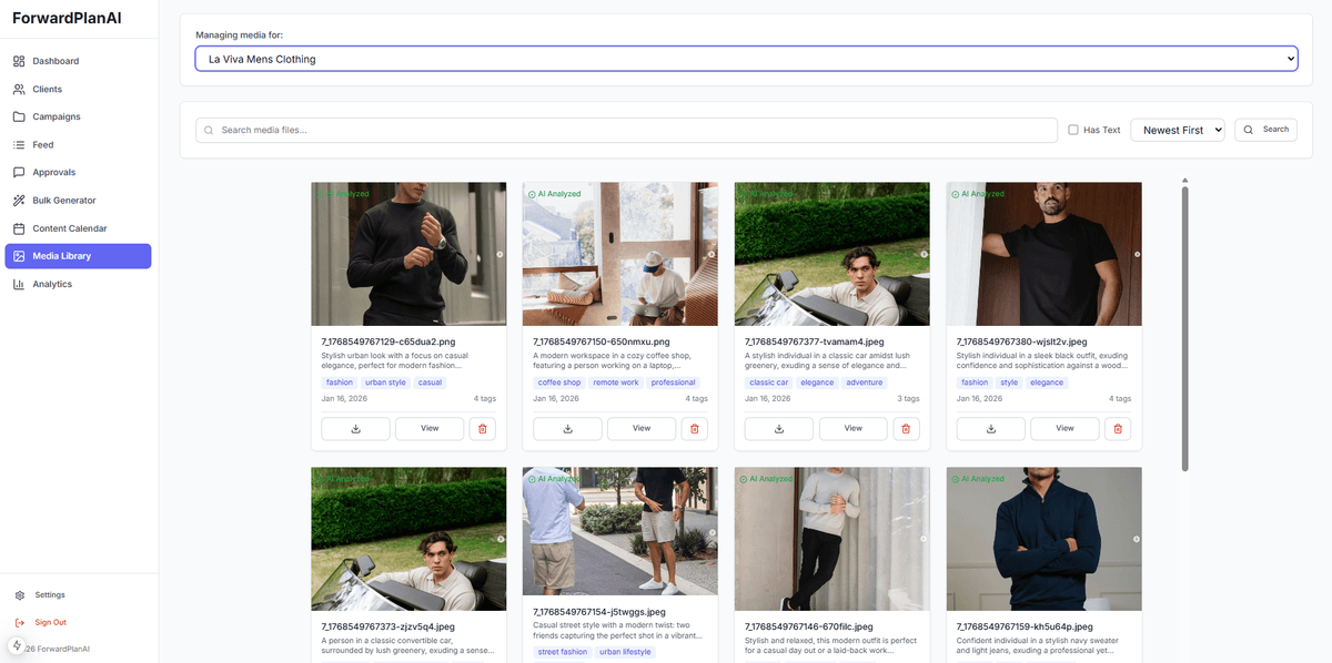 Media Library with AI-generated tags